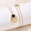 304 Stainless Steel Roman Numeral 3 Ring Pendant Necklaces NJEW-V001-06G-01-5