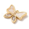 Brass Micro Pave Cubic Zirconia Pendants KK-P250-14G-2