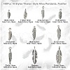 100Pcs 10 Styles Tibetan Style Alloy Pendants TIBEP-CJ0001-64-2