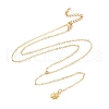 Brass Sun Pendant Lariat Necklace with Cable Chains for Women NJEW-JN04141-1