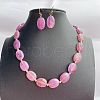 Acrylic Oval Beaded Necklace & Dangle Earring Sets FS-WG338F8-02-1