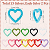 SUNNYCLUE 26Pcs 13 Colors Zinc Alloy Spring Gate Rings AJEW-SC0003-03-2