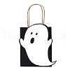 10Pcs Halloween Ghost Paper Candy Bags with Handles HAWE-PW0001-158-1