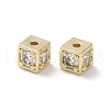 Brass Micro Pave Clear Cubic Zirconia Beads KK-Z049-03G-1