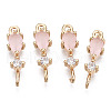 Brass Micro Pave Cubic Zirconia Links Connectors X-KK-R111-007-A07-1