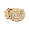 Brass Micro Pave Cubic Zirconia Pendants KK-E015-22G-4
