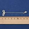 Brass Pave Clear Cubic Zirconia European Safety Chains with Charms KK-L236-16E-S-3