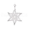 Snowflake Glass Bead Pendant Decorations HJEW-JM00975-1