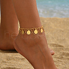 Vintage Iron Round Coin Chain Tassel Anklets for Women LU3450-5