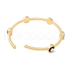 Real 18K Gold Plated Brass Enamel Evil Eye Open Cuff Bangles for Women BJEW-S147-14G-B-3