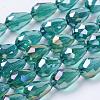 Electroplate Glass Beads Strands EGLA-D015-15x10mm-26-3