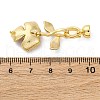 Brass Micro Pave Clear Cubic Zirconia Fold Over Clasps KK-U059-25G-02-3