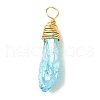 5Pcs Electroplated Natural Quartz Pendants PALLOY-JF03161-3