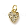Brass Micro Pave Cubic Zirconia Pendants KK-C090-42G-02-1