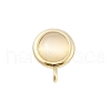 Brass Pave Cat Eye Cabochon With Round Shape Stud Earring Findings KK-E791-20G-1