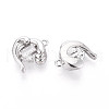 Brass Micro Pave Clear Cubic Zirconia Charms KK-N267-18P-2
