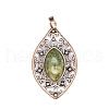 Retro Hollow Natural Unakite Pendants PW-WGEF371-03-1