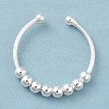 925 Sterling Silver Open Cuff Rings RJEW-P091-01B-S-1