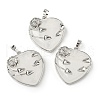 Natural Quartz Crystal Heart Pendants G-S391-01P-K-1