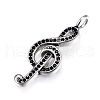 316 Surgical Stainless Steel Rhinestone Pendants STAS-P112-04AS-1