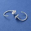999 Fine Silver Pull Through Earrings EJEW-P296-26D-S-2