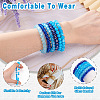 6Pcs 6 Styles 8mm Glass Round Beaded Stretch Bracelet Sets BJEW-TAC0021-5