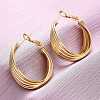 Brass Twist Hoop Earrings EJEW-R025-30G-1