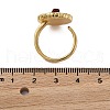 Mother's Day Jewellery Flower Pattern Brass Enamel & Natural Freshwater Pearl Open Cuff Rings for Women RJEW-G342-01G-02-5