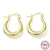 925 Sterling Silver Chunky Hoop Earrings EJEW-K258-01B-G-1