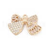 Brass Micro Pave Cubic Zirconia Pendants KK-U051-04G-02-1