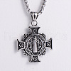 Creative Men's Saint Benedict Exorcism Stainless Steel Pendant Necklaces EZ1780-4