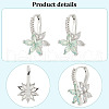 FIBLOOM 2 Pairs 2 Colors Cubic Zirconia Flower Hoop Earrings EJEW-FI0001-23-3