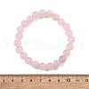 Natural Rose Quartz Bead Stretch Bracelets X-BJEW-K212-B-045-5