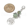 Angel Natural Green Aventurine Beads & Alloy Tree Pendant Decorations HJEW-JM03075-5