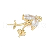Rack Plating Brass with Cubic Zirconia Pendants KK-Q018-04G-2