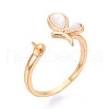 Butterfly Brass Shell Cuff Ring Settings KK-T076-43G-1