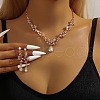 Alloy Rhinestone Stud Earrings & Necklaces Sets for Women FS-WGD2CB4-02-2