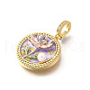 Brass Micro Pave Cubic Zirconia & Enamel Pendants KK-R222-11G-04-2