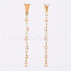 Electroplate Glass Dangle Stud Earrings EJEW-JE04017-03-4