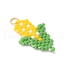 Handmade Glass Seed Beaded Corn Pendants PALLOY-MZ00605-2