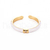 Brass Enamel Cuff Rings RJEW-T016-24G-NF-1