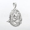 Brass Hollow Teardrop Cage Pendants KK-L079-20-NR-1