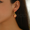 Brass Enamel Hoop Earrings XF3757-1-1