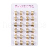 Gold Flash Sand 304 Stainless Steel Hoop Earrings  EJEW-M001-06E-P-3