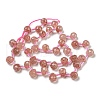 Synthetic Strawberry Quartz Beads Strands G-H297-B16-02-3