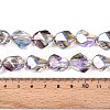 Electroplate Transparent Glass Beads Strands EGLA-N017-02F-4