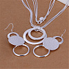 Brass Circle Pendant Necklaces & Dangle Earrings Sets FS-WG73AED-01-1