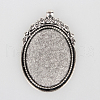 Tibetan Style Alloy Pendant Cabochon Settings X-TIBEP-N003-40AS-1