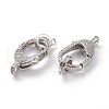 Brass Micro Pave Clear Cubic Zirconia Lobster Claw Clasp KK-C100-43G-6