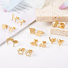 Crafans 16 Pairs 16 Style Crocodiles & Dog & Swan & Hedgehog & Dinosaur & Bird 304 Stainless Steel Stud Earrings EJEW-CF0001-02G-6
